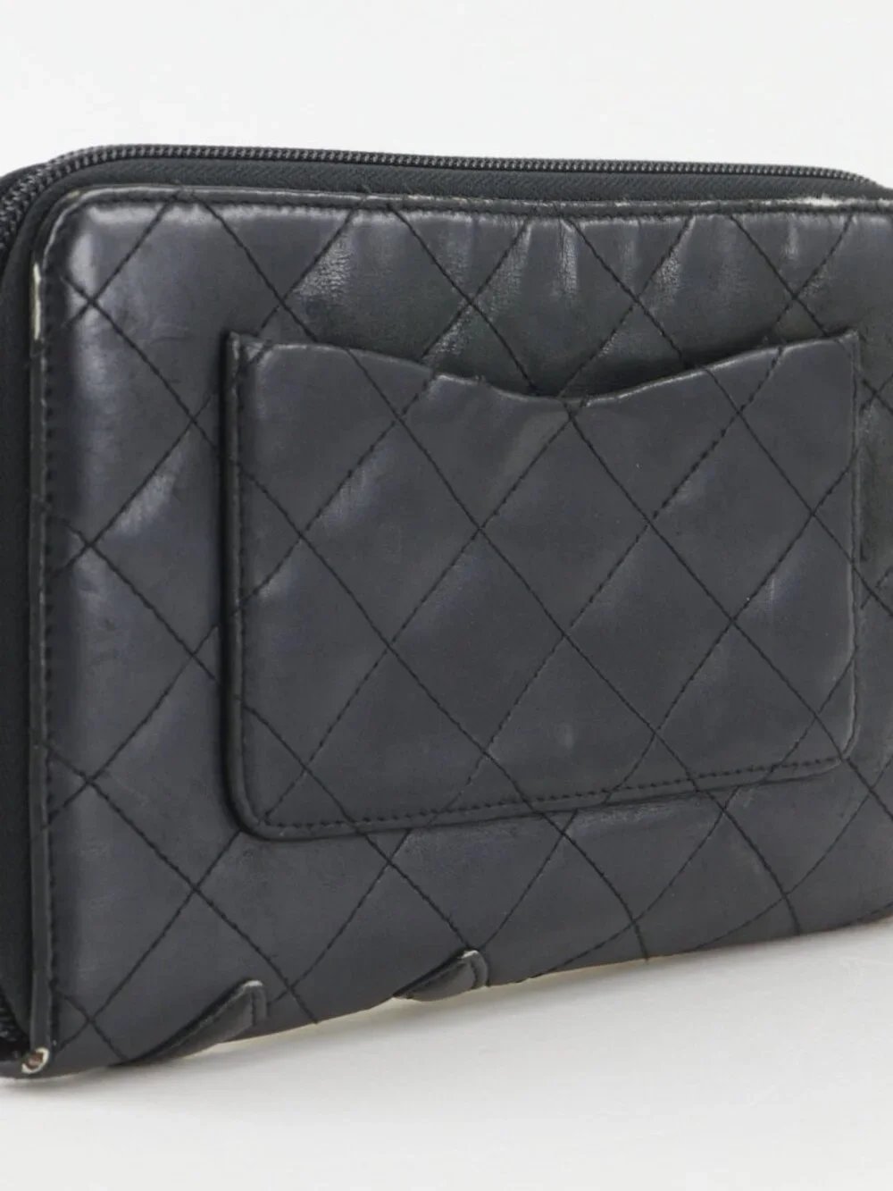 CHANEL Travel case Purse A26710 Cambon line black Calfskin/Patent leather ...